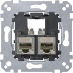 Merten MEG4576-0022 Tragplatte 2-fach mit Anschlußmodul Schneider Electric -Actassi RJ45 Cat6A STP 