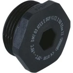 Kaiser 8841.12 Verschlussschraube 6-kt. Kst. M12x1.5 Ex e II Schwarz RAL 9005,mit O-Ring NBR 100 Stück 