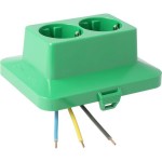 Kaiser AT2219 Steckbar Frontteil AK2 2x Schuko grün, in:3pol H07V-U 125x100x50 mm 10 Stück 