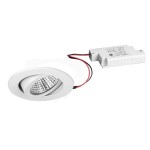 Brumberg 39361073 LED-Einbaustrahler 230V AC 50 Hz 7W 38° 3000K rund schwenkbar weiss, 