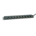roline 19.07.1621 19 Zoll-Steckdosenleiste 9fach schwarz 2 Meter 