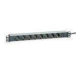 roline 19.07.1622 19 Zoll-Steckdosenleiste 8fach + C14-Stecker Aluminium 2 Meter 