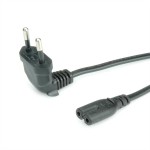 roline 19.07.2093 Netzkabel Euro-Stecker (abgewinkelt) auf C7 2polig schwarz 1,8 Meter 