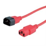 roline 19.08.1525 Apparate-Verbindungskabel IEC 320 C14/C13 rot 0,8 Meter 