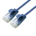 roline 21.15.3942 UTP DataCenter Patchkabel Kat.6A (Class EA) LSOH slim blau 0,5 Meter 