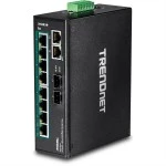 TRENDnet TI-PG102 TRENDnet 10Port DIN-Rail Switch Industrial Gigabit PoE+ 