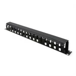 Value 26.99.0304 19 Zoll-Frontplatte 1 HE mit Rangierkanal 40 x 40 mm schwarz 