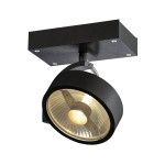SLV 1000702 KALU, Wand- und Deckenleuchte, QPAR111, einflammig, schwarz, max. 75 W 