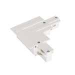 SLV 1001536 EUTRAC® L-Verbinder, mit Einspeisemöglichkeit, für 3-Phasen Einbauschiene, Erde aussen, verkehrsweiss 