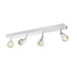 SLV 1002030 PURI, Indoor Wand- und Deckenaufbauleuchte, quad, QPAR51, weiß, 4x50 W 