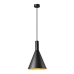 SLV 1002950 PHELIA 20 Indoor Pendelleuchte Schirmdurchmesser 28 cm schwarz/gold 