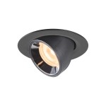 SLV 1005818 NUMINOS® GIMBLE XS, Deckeneinbauleuchte schwarz / chrom 2700 K 40° 