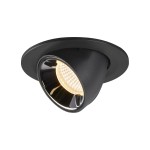 SLV 1005887 NUMINOS® GIMBLE S, Deckeneinbauleuchte schwarz / chrom 3000 K 20° 
