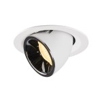 SLV 1005950 NUMINOS® GIMBLE M, Deckeneinbauleuchte weiß / chrom 3000 K 20° 