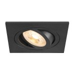 SLV 1007378 NEW TRIA® 75, Deckeneinbauleuchte, quadratisch, max. 10 W GU10, schwarz 