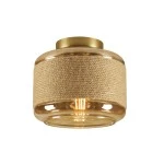 SLV 1007592 PANTILO ROPE 19, Wand- und Deckenaufbauleuchte, zylindrisch, 1x max. 15 W E27, gold 