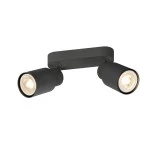 SLV 1008361 PURI 2.0 Tube, Wand- und Deckenaufbauleuchte, long, 2 x max. 6 W GU10, schwarz 