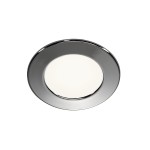 SLV 112222 DL 126, Einbauleuchte, LED SMD, 3000 K, rund, chrom, max. 3 W, inkl. Blattfedern 