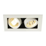 SLV 115521 KADUX 2, Einbauleuchte, zweiflammig, QPAR51, rechteckig, weiß matt, max. 100 W, inkl. Clipfedern 