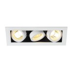 SLV 115531 KADUX 3, Einbauleuchte, dreiflammig, QPAR51, rechteckig, weiß matt, max. 150 W, inkl. Clipfedern 