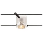 SLV 139120 COMET, Seilleuchte für TENSEO Niedervolt-Seilsystem, QR-C51, schwarz, teilsatiniertes Glas 