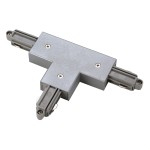 SLV 143072 T-Verbinder, für 1-Phasen HV-Stromschiene, Aufbauversion, Erde außen, links, silbergrau 
