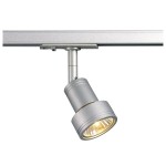 SLV 143392 PURI TRACK, Spot für Hochvolt-Stromschiene 1Phasen, QPAR51, silbergrau, max. 50 W, inkl. 1Phasen-Adapter 
