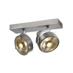 SLV 147316 KALU, Wand- und Deckenleuchte, zweiflammig, QPAR111, rund, aluminium gebürstet, max. 150 W 