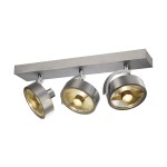 SLV 147326 KALU, Wand- und Deckenleuchte, dreiflammig, QPAR111, rund, aluminium gebürstet, max. 225 W 
