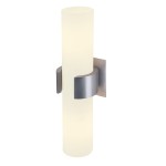 SLV 147529 DENA 30, Wandleuchte, zweiflammig, A60, aluminium gebürstet, L/B/H 10/8/30, Glas teilsatiniert, max. 80 W 