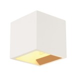 SLV 148018 PLASTRA, Wandleuchte, QT14, eckig, Cube, weißer Gips, max. 42 W 