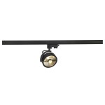 SLV 152610 KALU TRACK, Spot für Hochvolt-Stromschiene 3Phasen, QPAR111, schwarz, max. 75 W, inkl. 3Phasen-Adapter 