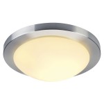 SLV 155236 MELAN, Deckenleuchte, A60, rund, aluminium gebürstet, Glas satiniert, max. 60 W 