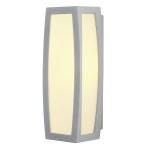 SLV 230044 MERIDIAN BOX, Outdoor Wandleuchte, TC-(D,H,T,Q)SE, IP54, silbergrau, max. 20 W 