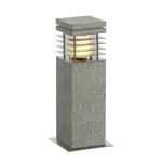 SLV 231410 ARROCK GRANITE 40, Outdoor Standleuchte, TC-(D,H,T,Q)SE, IP44, eckig, salt & pepper, Granit, L/B/H 12/12/40 cm, max. 15 W, 