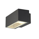 SLV 232485 BOX UP/DOWN, Outdoor Wandleuchte, QT-DE12, IP44, eckig, up/down, anthrazit, max. 80 W 