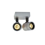 SLV 233094 MYRA, Outdoor Wand- und Deckenleuchte, zweiflammig, QPAR51, IP55, silbergrau, max. 100 W 