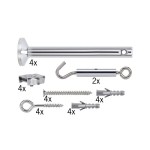 Paulmann 178.34 Seilsystem Montageset Halterung + Umlenker 4er-Pack Chrom 