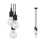 Paulmann 503.82 Neordic Pendelleuchte Ketil E27 max. 3x60W Schwarz dimmbar Silikon#Metall 