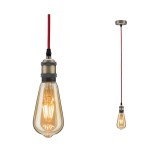Paulmann 503.86 Neordic Pendelleuchte Eldar E27 max. 60W Rot#Nickel gebürstet dimmbar Metall 