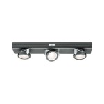 Paulmann 706.36 LED Unterschrankleuchte Batterie Rotate inkl. Schalter 310x60mm 3x18lm 3000K dimmbar Anthrazit#Chrom matt 