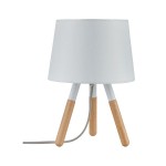 Paulmann 796.46 Neordic Tischleuchte Berit E27 max. 20W Weiß/Holz Stoff/Holz/Metall 
