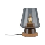 Paulmann 797.36 Neordic Tischleuchte Iben E27 max. 20W Rauchglas Glas#Kork 