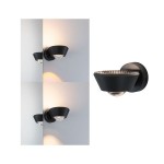 Paulmann 797.69 LED Wandleuchte Sabik IP44 2700K 840lm / 320lm 230V 9 / 4W dimmbar Schwarz 