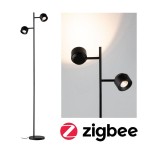 Paulmann 797.80 LED Stehleuchte Smart Home Zigbee 3.0 Puric Pane 2700K 2x300lm 2x3W Schwarz 