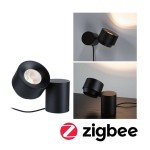 Paulmann 797.81 LED Tischleuchte Smart Home Zigbee 3.0 Puric Pane 2700K 300lm 3W Schwarz 