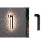 Paulmann 798.42 Solar LED Hausnummernleuchte inkl. wechselbarer Akku Nummer 1 IP44 3000K 6lm Schwarz 