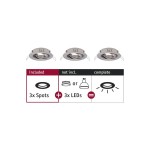 Paulmann 924.85 Einbauleuchte Choose Basisset schwenkbar rund 84mm 50° max. 3x10W 230V dimmbar Eisen gebürstet 