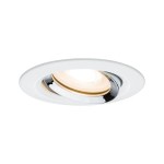 Paulmann 929.03 LED Einbauleuchte Nova Plus Einzelleuchte schwenkbar IP65 rund 93mm 30° GU10 7W 460lm 230V dimmbar 2700K Weiß matt#Chrom 