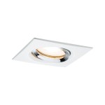 Paulmann 929.04 LED Einbauleuchte Nova Plus Einzelleuchte schwenkbar IP65 eckig 93x93mm 30° GU10 7W 460lm 230V dimmbar 2700K Weiß matt#Chrom 
